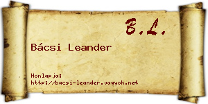 Bácsi Leander névjegykártya