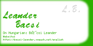leander bacsi business card